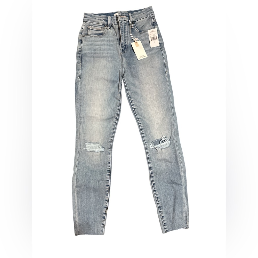 Good American Good Waist Blue Crop Jeans size 2